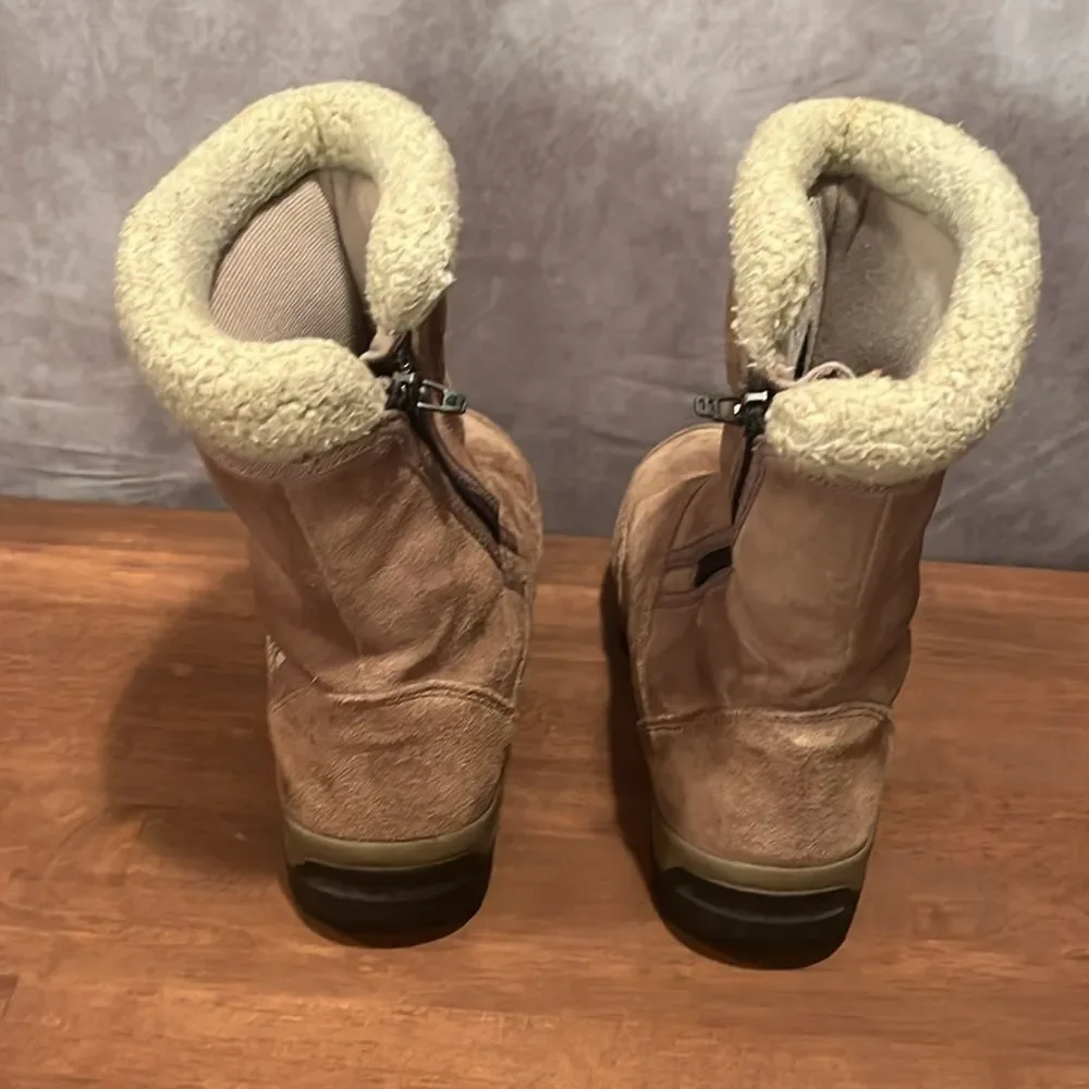 Sorel Waterfall Sherpa fleece lined tan suede winter snow boots size 6.5